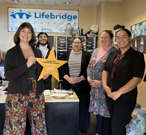 Lifebridge North Shore community partner being recognized.